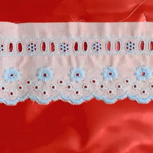 9,20 metri Pizzo sangallo con passanastro art. 43468/a altezza 7cm - passamaneria san gallo smerlato