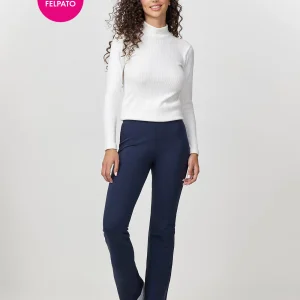 Pantaleggings a zampa in cotone elasticizzato con interno felpato