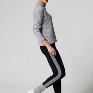 Leggings in cotone con fascia laterale elasticizzata