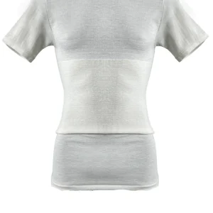 Madiva - Maglia girocollo da uomo mezza manica misto lana Dr dottor Botta U23 con Pancera fascia elastica per supporto lombare vertebrale e contenimento addominale