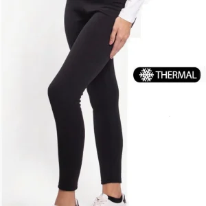 Eletta Milano - leggings elasticizzato termico felpato da donna coprente pantalone EL-14137 con cinturino alto