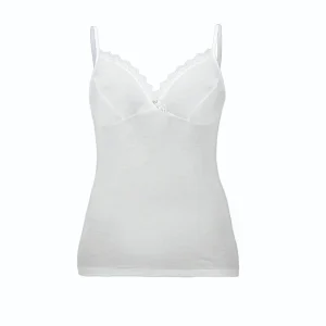 Madiva - canottiera top incrocio da donna spalla stretta canotta lana Sorrento maglietta intima forma seno bordo rifinito maglia