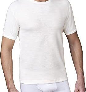 Nottingham - Maglia intima girocollo da uomo mezza manica corta lana cotone TM16 T-Shirt canotta scollo a giro