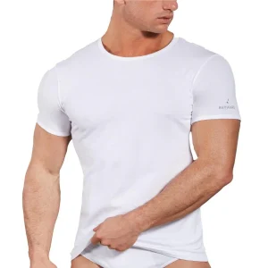 Navigare - 3 maglie elasticizzate intime t-shirt girocollo elastiche da uomo mezza manica cotone bielastico 570
