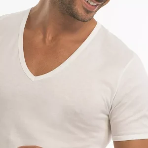 Garda - Maglia intima scollo a V da uomo mezza manica corta 100% puro cotone filo di scozia 036 T-Shirt collo punta 0036