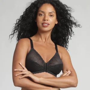Reggiseno senza ferretto aperto davanti nero Ideal Posture