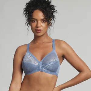 Reggiseno senza ferretto apertura davanti blu oceano Ideal Posture