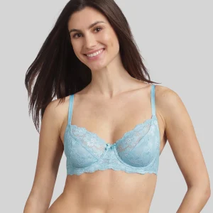 Reggiseno balconcino con ferretto blu latte Essential Elegance