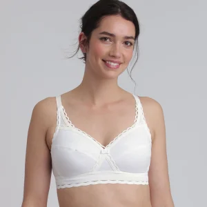 Reggiseno senza ferretto bianco Criss Cross Cotone Bio