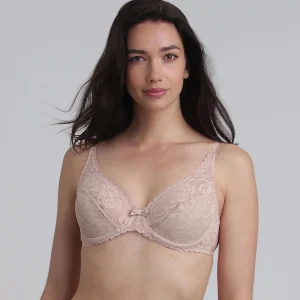 Reggiseno con ferretto beige Flowery Lace Riciclato