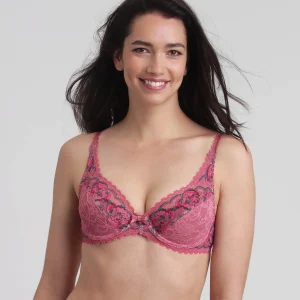 Reggiseno con ferretto rosa floreale Flowery Lace Riciclato