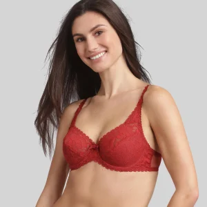 Reggiseno con ferretto rosso velluto Flowery Lace Riciclato