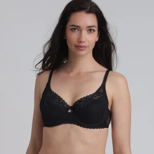 Reggiseno balconcino nero Flowery Lace Riciclato