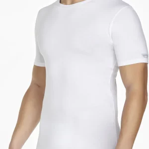 3 maglie t-shirts elasticizzate girocollo da uomo mezza manica cotone elastico Pierre Cardin PCU100