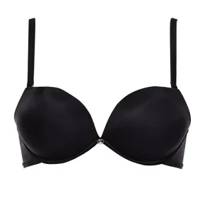 Lormar - Reggiseno da donna balconcino super push up più 2 taglie Double con ferretto chiusura sul retro con scollo profondo imbottito spalline sottili