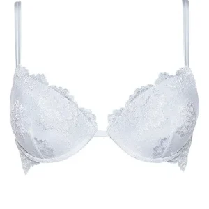 Lormar - Reggiseno balconcino pizzo Class da donna preformato imbottito con ferretto spalline sottili chiusura sel retro