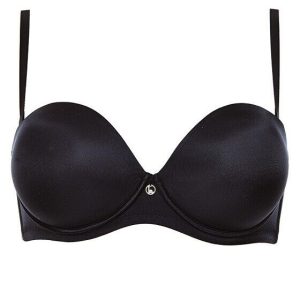 Lormar - Reggiseno da donna fascia balconcino super push up più 2 taglie Double Extra con ferretto chiusura sul retro con scollo profondo imbottito senza spalline sfilabili staccabili