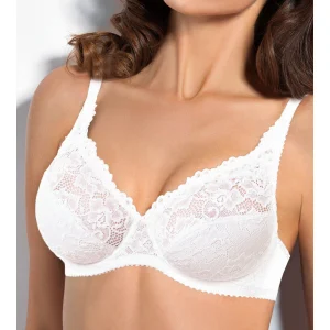 Sièlei - Reggiseno da donna pizzo preformato foderato in cotone con ferretto coppa C e D 942 chiusura sul retro Sìèlei Sielei