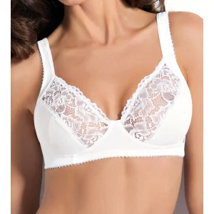 Sièlei - Reggiseno da donna pizzo preformato foderato in cotone senza ferretto coppa C 940 chiusura sul retro Sìèlei Sielei