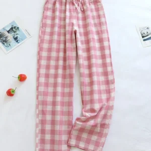 Pantaloni a quadri comodi e larghi con gamba ampia