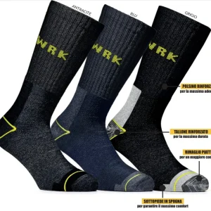 Wrk - 6 paia calze calzini uomo corti da lavoro rinforzati cotone anti infortunistica