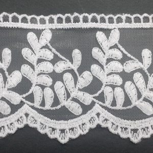 Nastro passamaneria pizzo merletto di tulle smerlato 8 cm Sweet Trims 8BE1152 - 19 metri