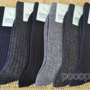 Barocco Leccese - 6 Paia di calzini sanitari corti da uomo in lana calze 014