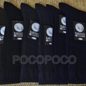 Barocco Leccese - 6 Paia di calzini rasati lunghi da uomo in lana rasata calze calzettoni gambaletti 011