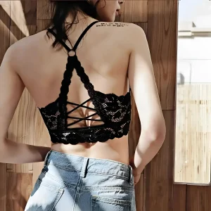 Bralette in pizzo con schiena decorativa