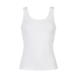 Cotonella - Canotta da donna a spalla larga in cotone elasticizzato GD009 elastico