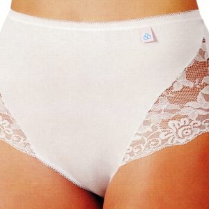 6 slip culotte maxi vita alta elasticizzato da donna cotone pizzo merletto DS122