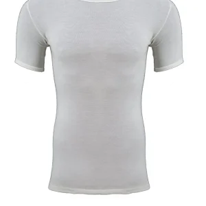 Madiva - Maglia girocollo da uomo mezza manica lana cotone T-SHIRT intima Vulcano