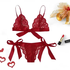Set di Lingerie in Pizzo con Fiocchi