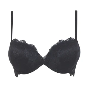 Lormar - Reggiseno da donna balconcino super push up più 2 taglie MyDouble pizzo con ferretto chiusura sul retro imbottito spalline sottili