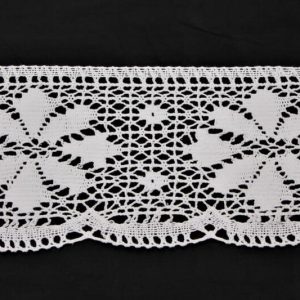 10 metri pizzo cotone art. 2300 altezza 12 cm passamaneria merletto ricamo nastro smerlato tipo uncinetto traforato fiore