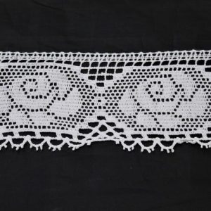 10 metri pizzo cotone art. 2751 altezza 8 cm passamaneria merletto ricamo nastro smerlato tipo uncinetto traforato fiore